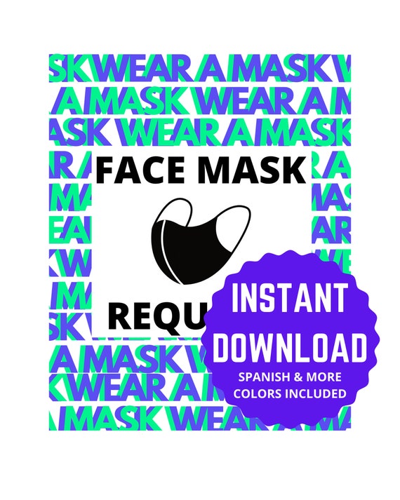 Mask Required PRINTABLE Sign Mask Sign Download &amp; Print | Etsy