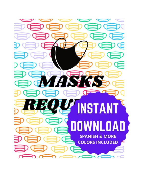 Mask Required PRINTABLE Sign Mask Sign Download & Print Etsy