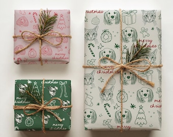 Custom Pet Wrapping Paper Using Pet Photo, Custom Christmas Dog Face Wrapping Paper, Personalized Pet Gift Wrap, Custom Hanukah Gift Wrap
