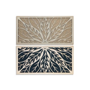 Simply Soundless Commercial-Grade 2'x1' Wood Sound Diffuser Panel Acoustic Overlay - Leaves Design