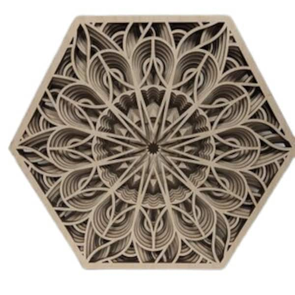 Simply Moss-Scapes™Hexagon Accent Sound Panel -Full-Depth Medallion