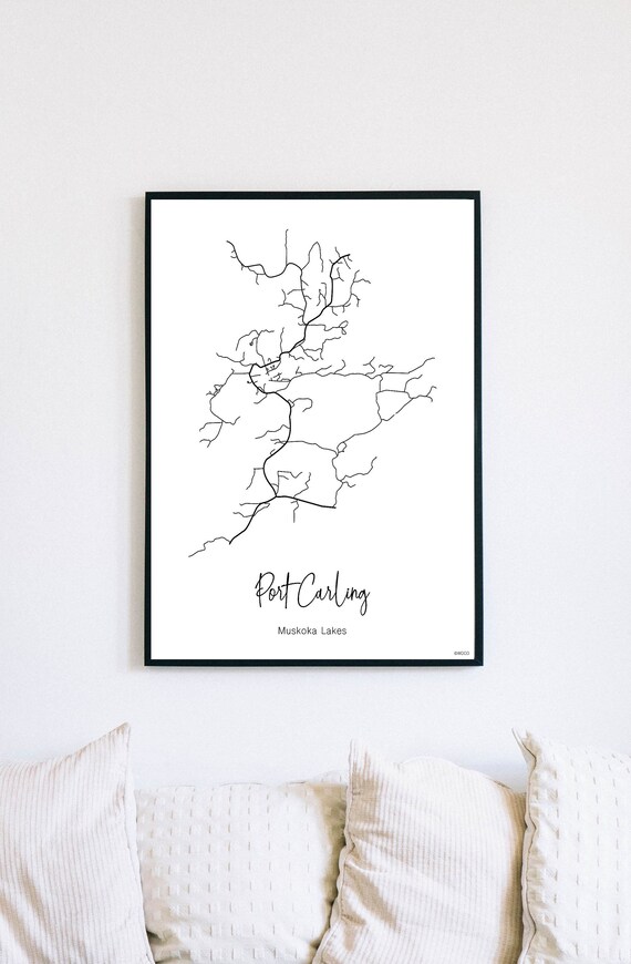 Port Carling Ontario Map Port Carling Map Muskoka Lakes Ontario Map Print Digital | Etsy
