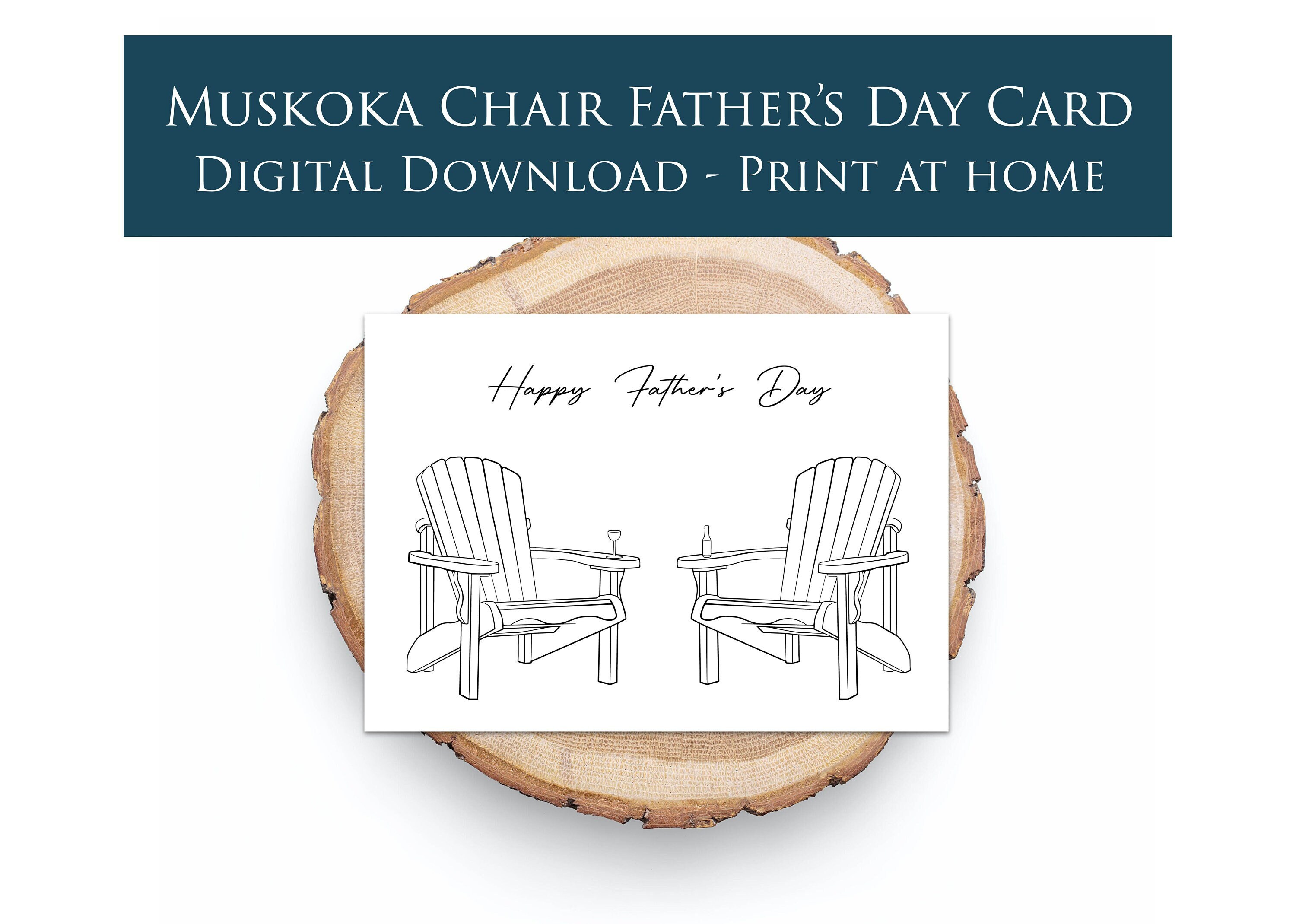 Father's Day Printable Card, Muskoka Chair, Adirondack Chair, Muskoka Chair Card, Father's Day Card, Adirondack Chair Card, Digital Download