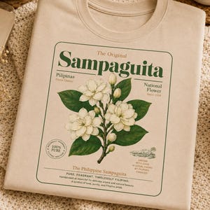 Sampaguita Shirt Filipino Heritage Tee, Pinoy Floral Shirt, Filipina Gift Shirt, Balikbayan Gift, Filipino Pride Tee
