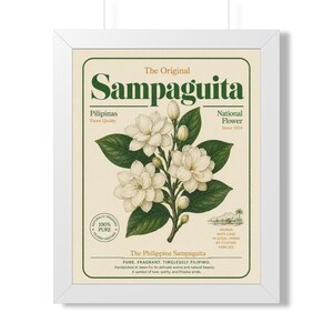 Vintage Sampaguita Wall Art Print Filipino Art, National Flower of the Philippines Decor, Filipino Heritage Gift, Botanical Vintage Poster image 10