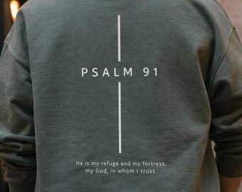 Psalm 91 Chrześcijańska bluza z kapturem Duchowa bluza z kapturem Bóg Chrześcijańska odzież uliczna Gadżety kościelne Bluzy z kapturem z wersetami biblijnymi Prezenty dla mężczyzn