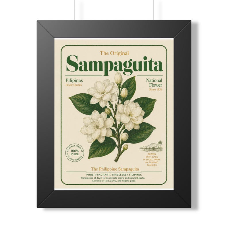 Vintage Sampaguita Wall Art Print Filipino Art, National Flower of the Philippines Decor, Filipino Heritage Gift, Botanical Vintage Poster image 9