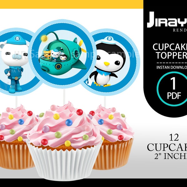 Octonauts Cupcake Toppers | Printable Octonauts Toppers | Octonauts Party Toppers | Birthday Party Tags | Octonauts Characters