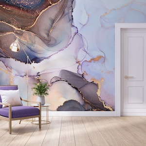 Soft Marble Wallpaper Peel and Stick, Marble Texture Wall Mural, Abstract Art Wallpaper, Modern Wallpaper