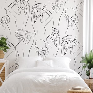 Papel tapiz con diseño de líneas autoadhesivas, papel tapiz con diseño de líneas femeninas, papel tapiz minimalista, papel tapiz en blanco y negro