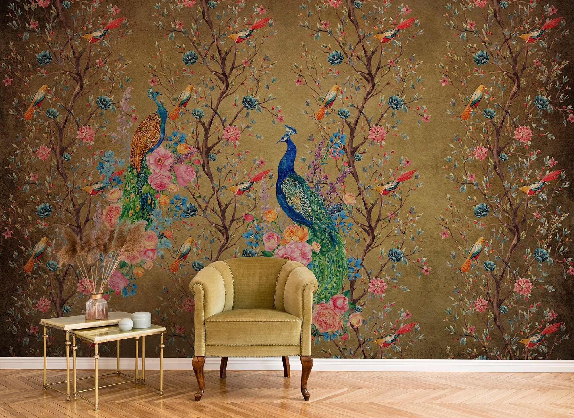Chinoiserie Wallpaper Peel and Stick Removable Wallpaper - Etsy Chinoiserie Wallpaper Peel and Stick Removable Wallpaper - Etsy