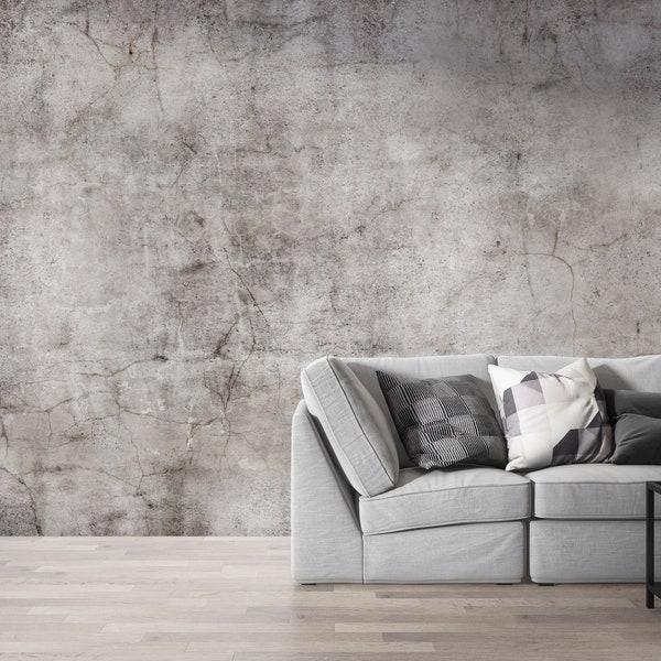 Grey Concrete Texture- Peel and Stick- Concrete Wallpaper- Modern Look- Removable Wallpaper