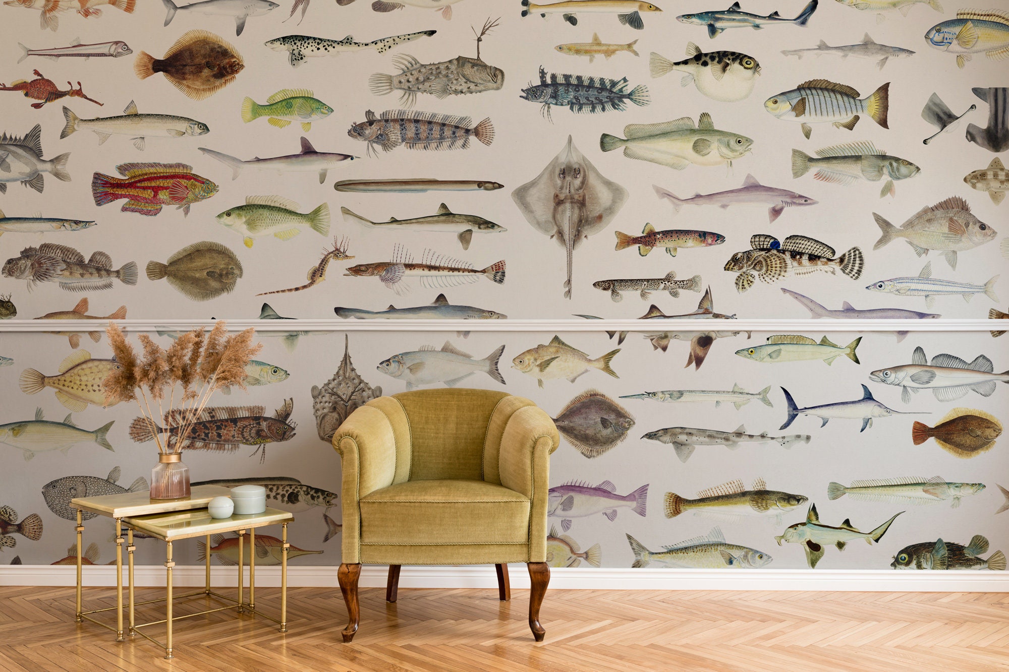 Fish Wallpaper Peel and Stick Vintage Fish Wall Mural - Etsy