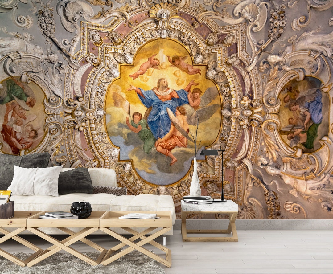 Renaissance Wallpaper Peel and Stick, Medieval Wall Mural, Art
