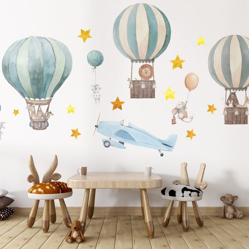 Hot Air Balloon Nursery Wall Decal Personalised Nursery Etsy
