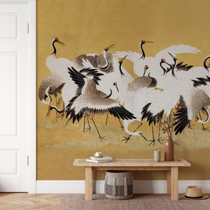 Heron Wallpaper Peel and Stick | Crane Birds Wall Mural