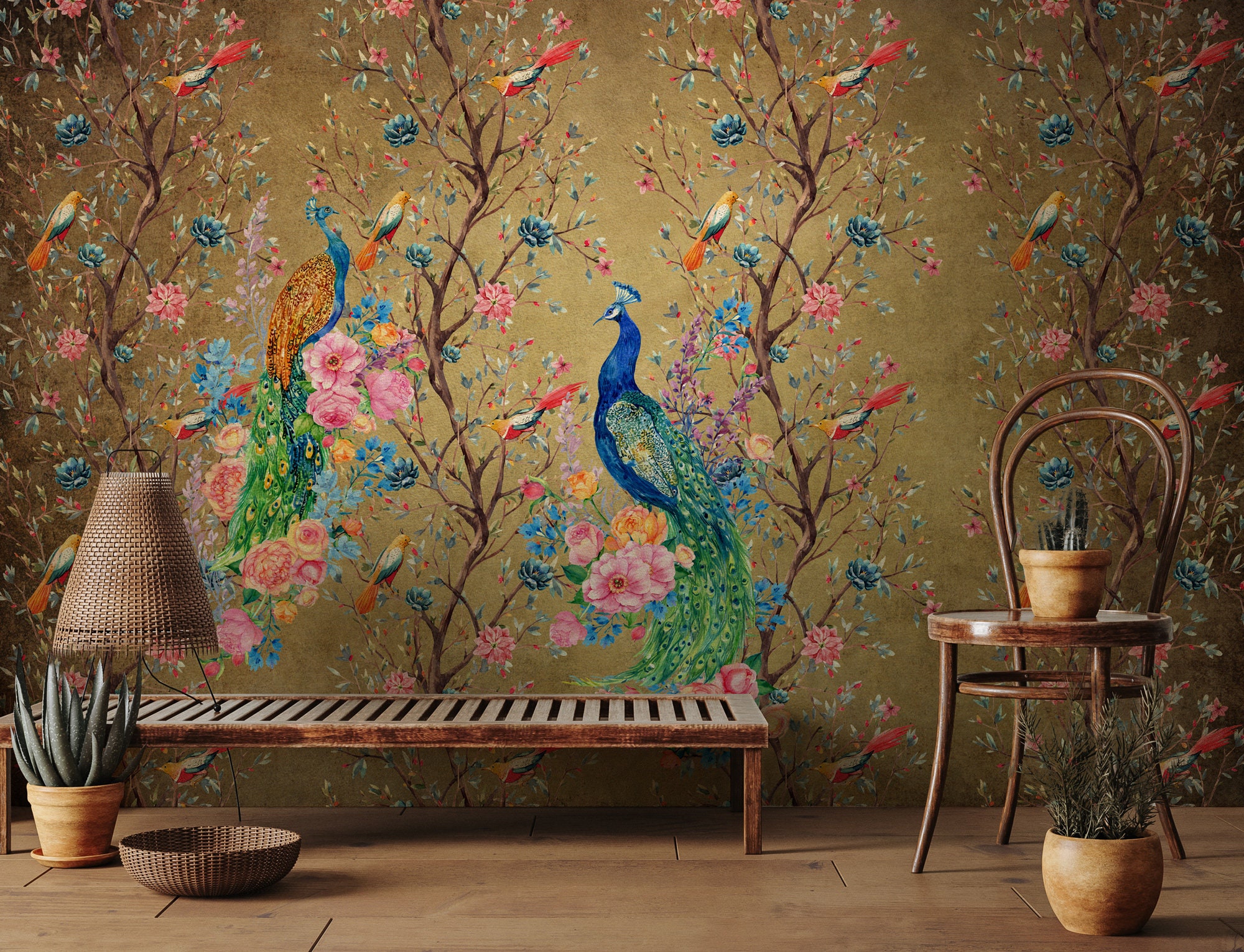 Chinoiserie Wallpaper Peel and Stick Removable Wallpaper | Etsy UK
