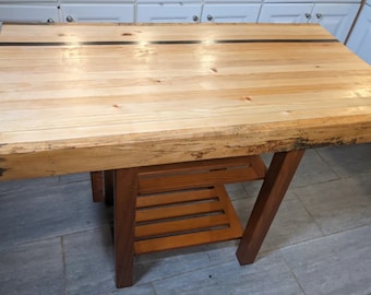 Butcher Block Kitchen Island TableTop (legs customizable)