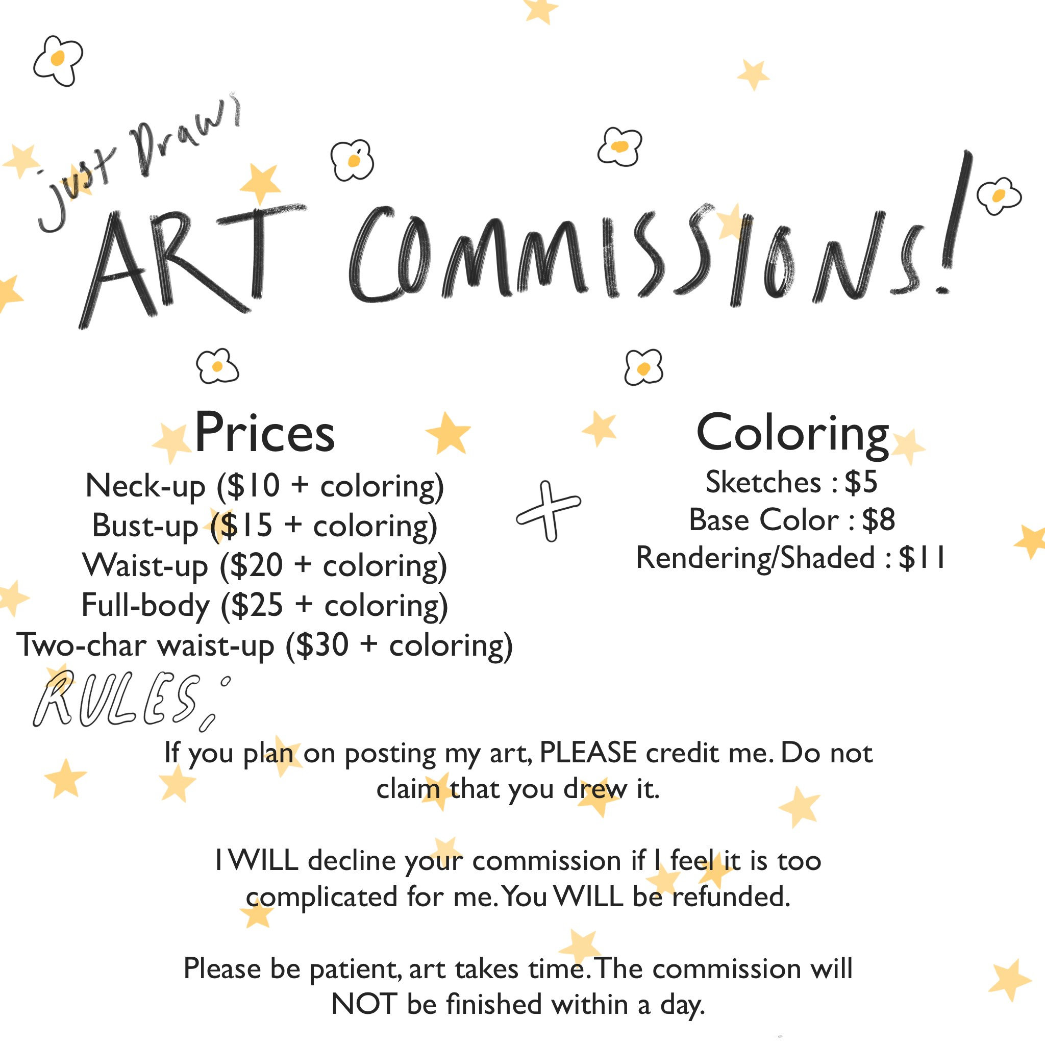 Just Drawss DIGITAL Art Commissions Ocs Fanart Read Description Etsy