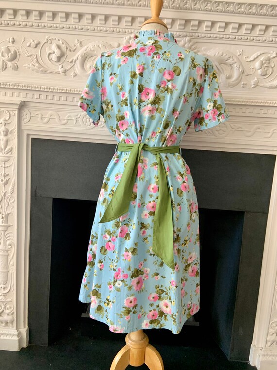 Vintage Tina Lee Original 40s/50s Blue Floral Pop… - image 7