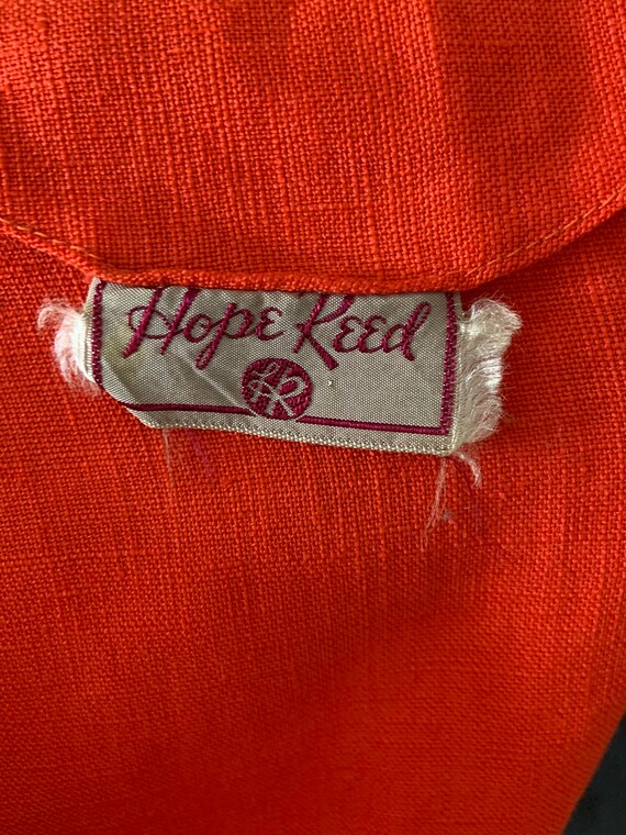 Hope Reed Vintage 50s Hope Reed Orange Linen Dress - Gem