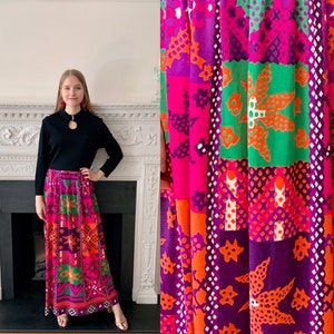 Vintage 60s Sears Fashions Psychedelic Maxi Dress