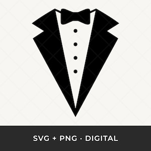 Tuxedo SVG: Suit Clipart, Necktie Outline Cut File for Cricut & Silhouette