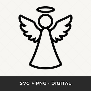 Angel Svg, Angel Wings Svg, Christmas Angel Svg, Angel Vector, Angel Clipart, Cute Angel Svg, Angel Cricut Silhouette Svg Cut File, Holy Svg