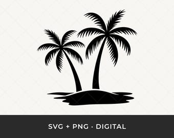 Palm Tree SVG: Summer Beach Scene Clipart Cut File for Cricut and Silhouette