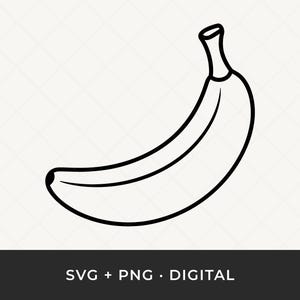 Banan SVG: Fruktkonturklippfil för Cricut