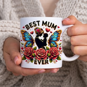 Mothers Day Mug Wrap, 11oz & 15oz Mug Template, Mug Sublimation Design, Best Mum Ever Mug Wrap Template, Instant Digital Download PNG