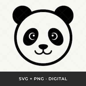 Panda Face SVG: Kawaii Animal Clipart Cut File for Cricut and Silhouette