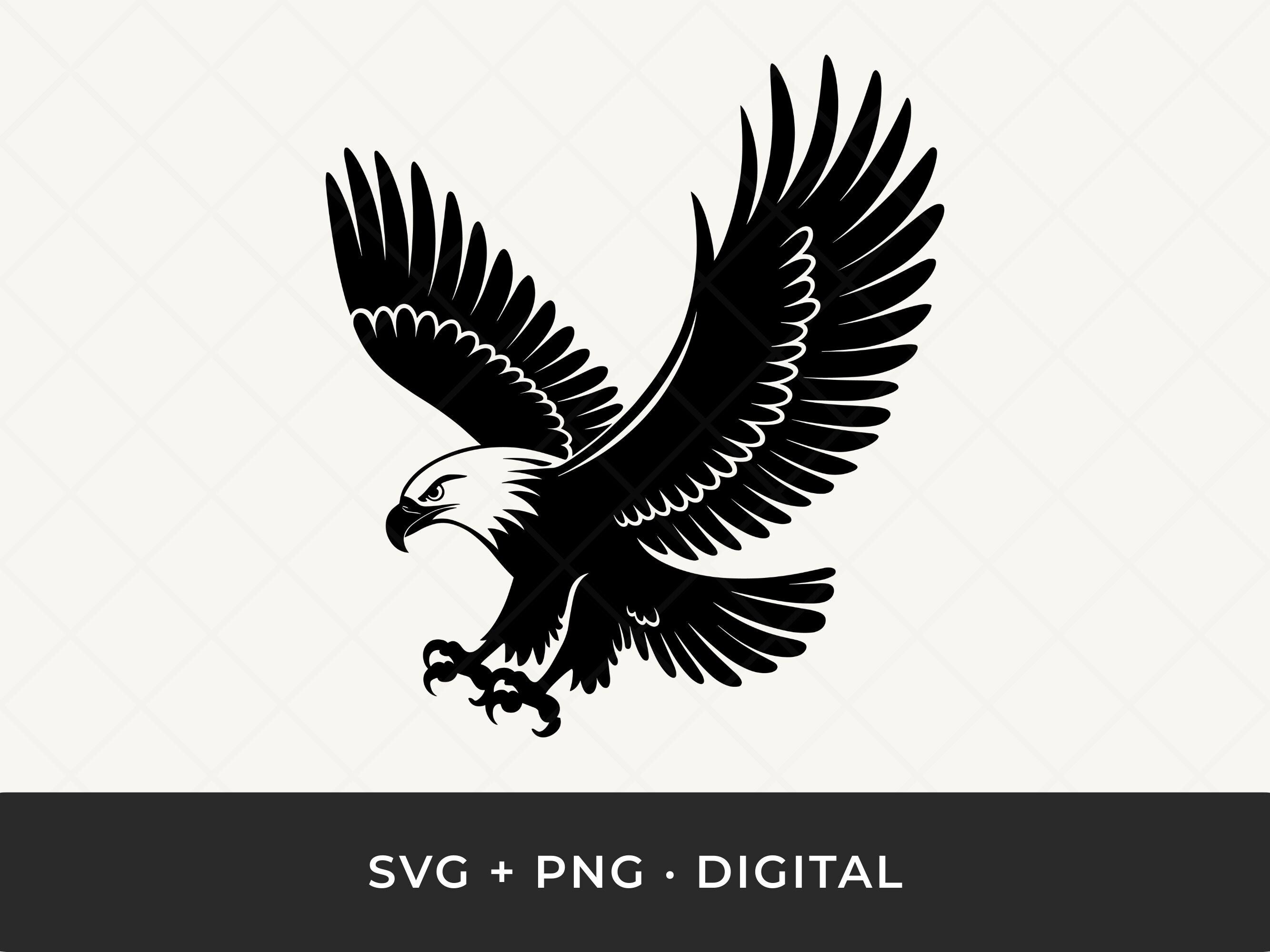 Flying Bald Eagle SVG: Soaring Bird Vector, Patriotic Cut File for ...