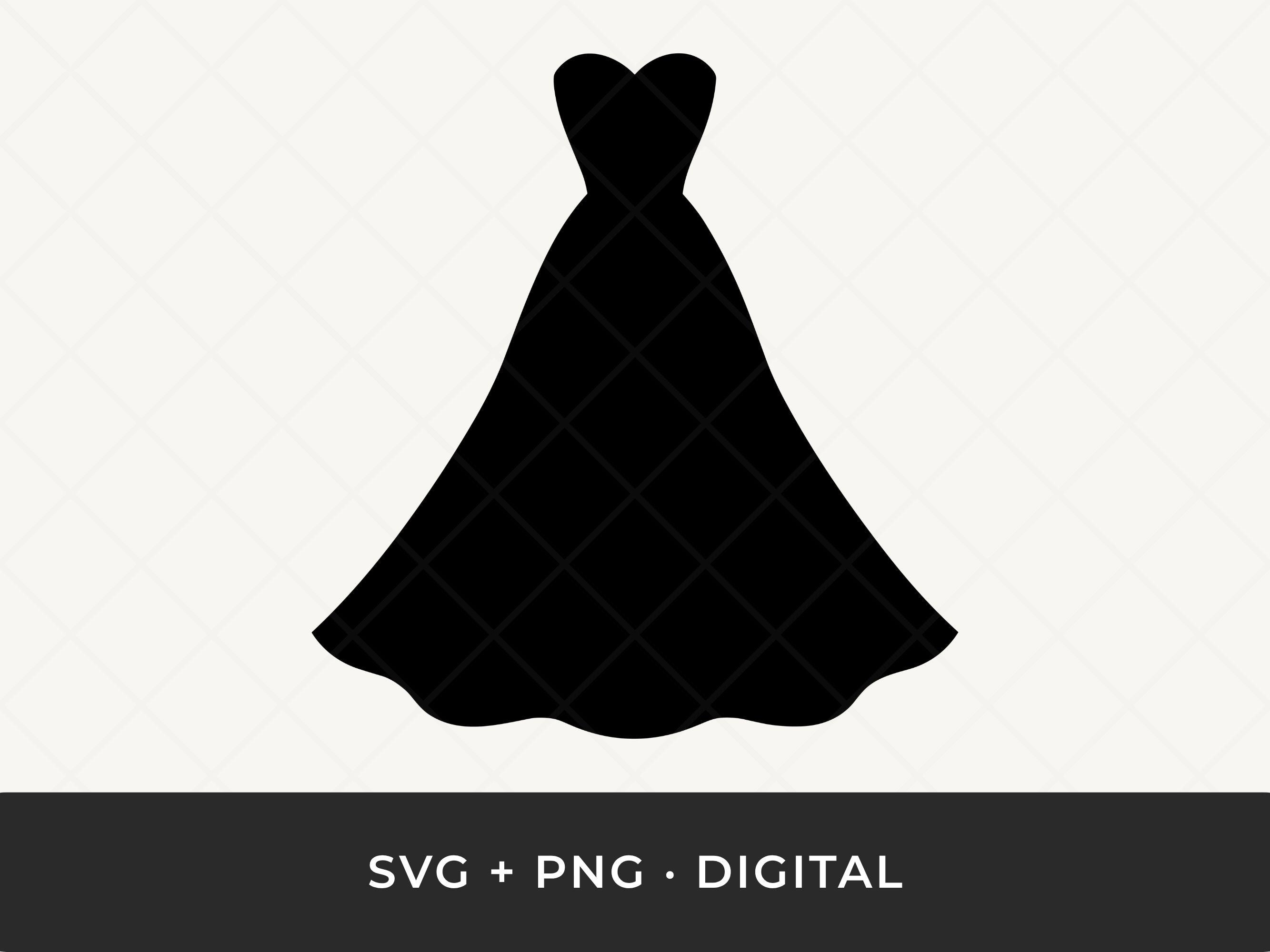 bridesmaid dress svg Bride in wedding dress. Silhouette design