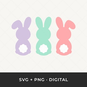 Easter Bunny SVG: Rabbit Silhouette Clipart, Cupcake Topper Cut File for Cricut