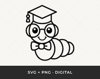 Bookworm SVG: Archivo de corte de lectura de biblioteca para Cricut