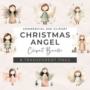 Weihnachten Engel Clipart - Süßer Engel Clipart, PNG Engel, süße Weihnachtsgrafik, digitaler Download, Junk-Journal, Weihnachten Kinder PNG
