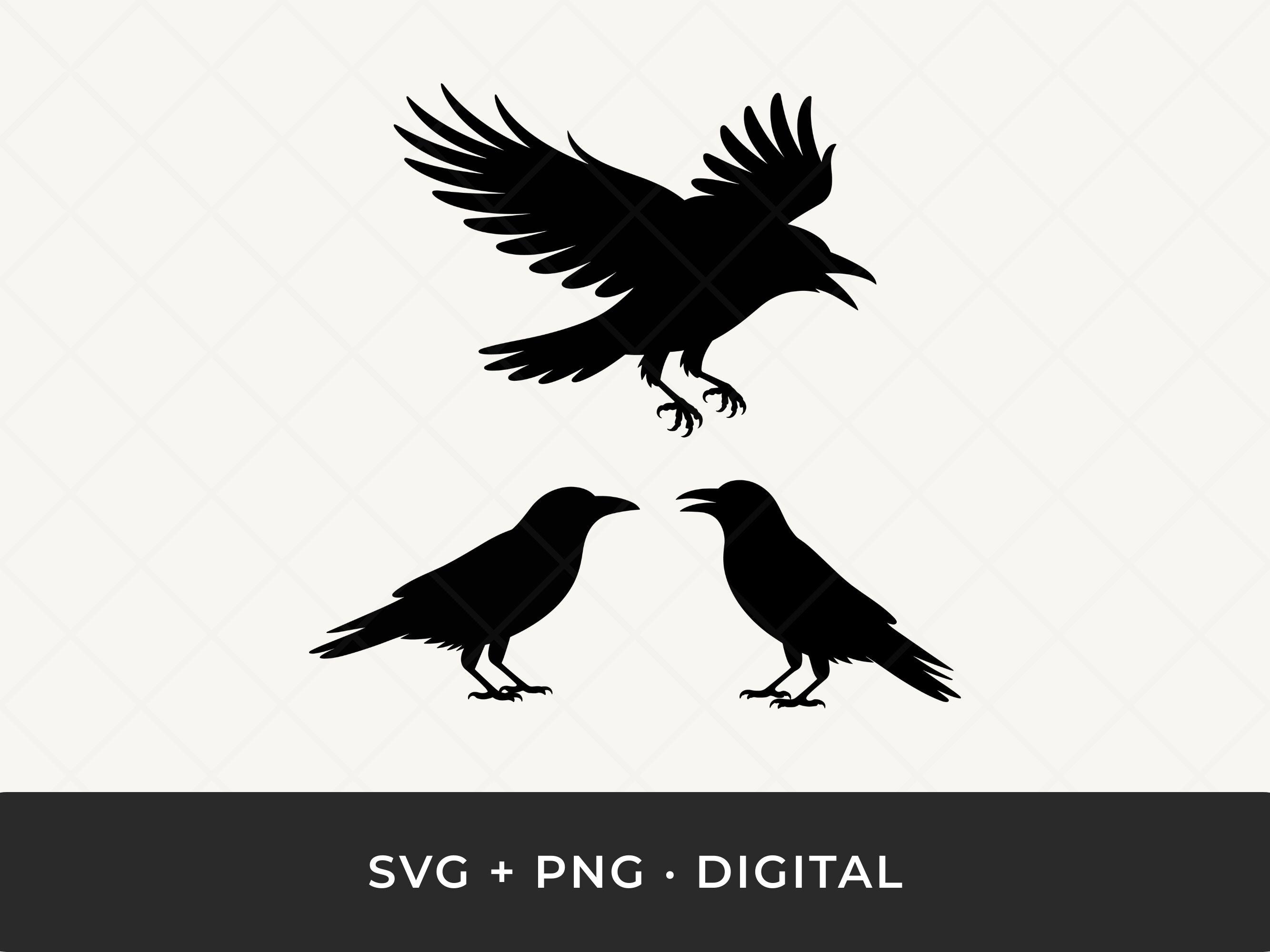 Two Crows Svg Crow SVG Bundle: Raven Silhouette Cut Files for Cricut and Silhouette ...