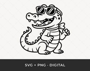 Crocodile SVG: Alligator Outline Cut File for Cricut