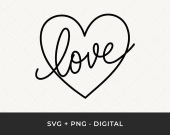 Coeur d'amour SVG : fichiers de découpe pour Cricut et Silhouette