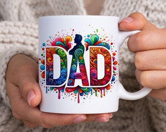 Watercolor Dad Mug Wrap: Father's Day Sublimation Design (Digital Download PNG)