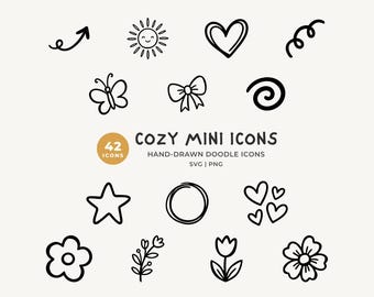Mini Doodles SVG: Cozy Hand Drawn Filler Icon Set