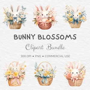 Bunny Floral Clipart: Adorable PNG Graphics (Downloadable)