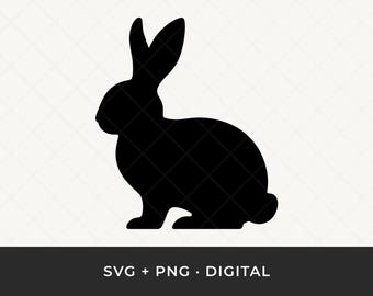 Conejito de Pascua SVG: Archivo de corte de silueta de conejo para Cricut y Silhouette