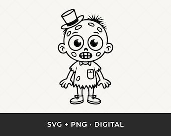 Zombie SVG: Halloween Decoration Clipart, Funny Zombie Cut File for Cricut and Silhouette