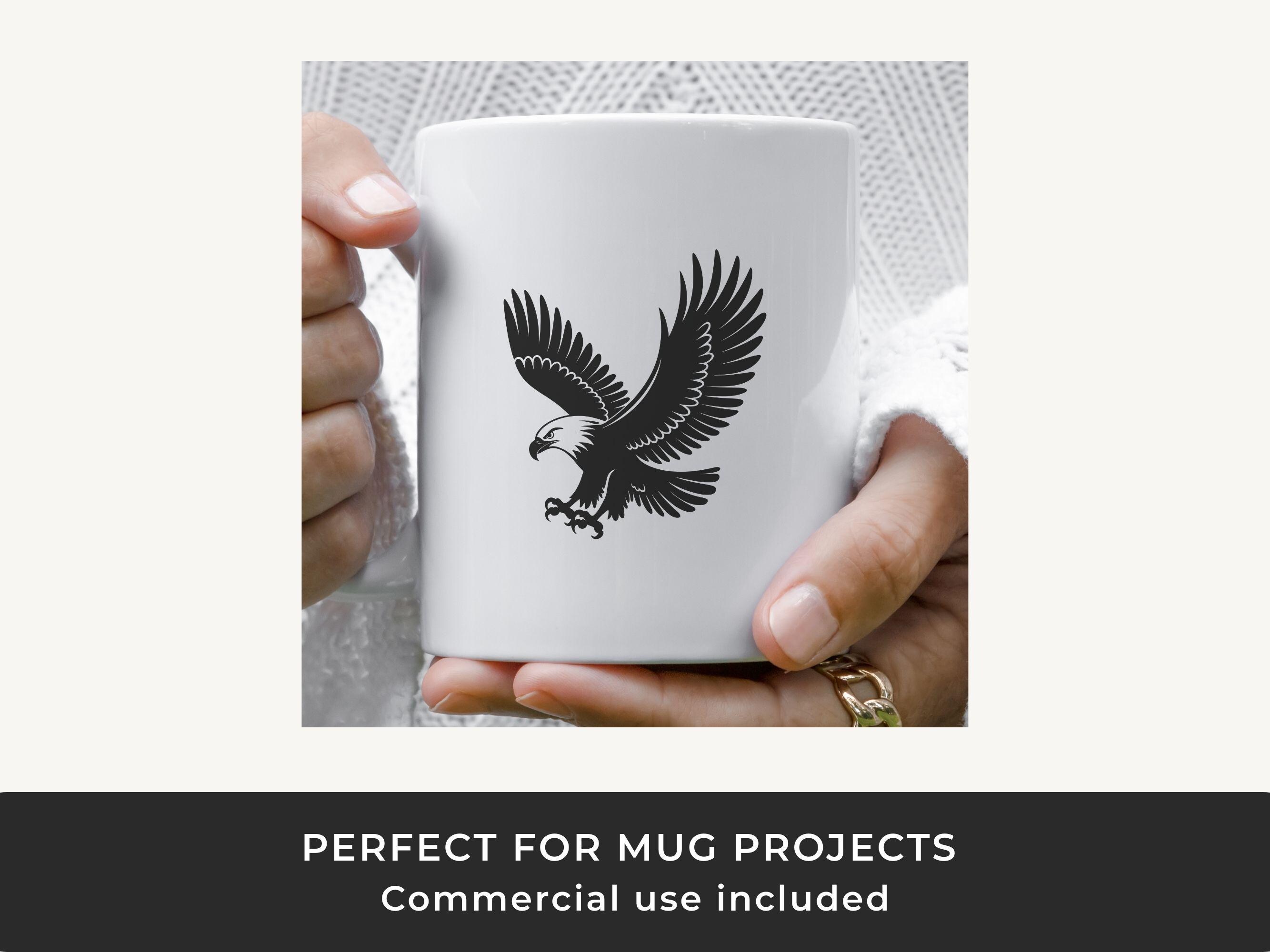 Flying Bald Eagle SVG: Soaring Bird Vector, Patriotic Cut File for ...
