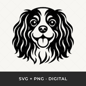 Cavalier King Charles Spaniel SVG: hondenras huisdier clipart, silhouetgesneden bestand