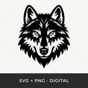 Tribal Wolf Head SVG: Tattoo Style Clipart Cut File for Cricut and Silhouette