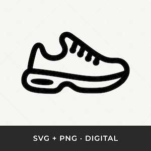 Running Shoe SVG: Sports Sneaker Clipart, Athletics Cut File for Cricut & Silhouette