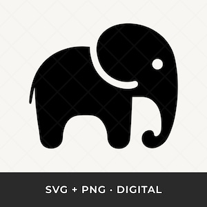 Elephant SVG: Safari Animal Silhouette Clipart, Jungle Cut File for Cricut and Silhouette
